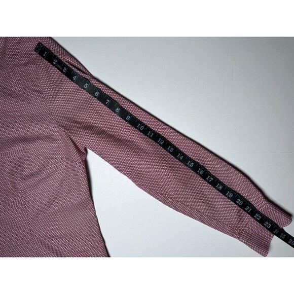 Vintage Ingram Italian Cotton Button Up Shirt Mens 48 Burgundy Geometric EU Made - Picture 9 of 16